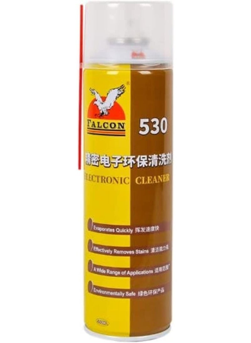 فالكون بخاخ منظف إلكتروني فالكون 530 سعة 550 مل - منظف سريع التبخر للوحات الدوائر المطبوعة والموصلات الإلكترونية ولوحات الدوائر والمكونات الكهربائية - Image 1